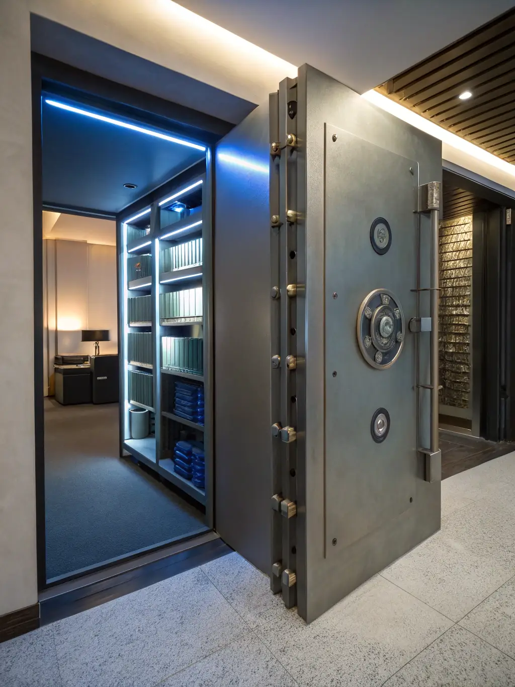 A secure vault with gold bars and currency, symbolizing wealth preservation and long-term financial security in South Africa.