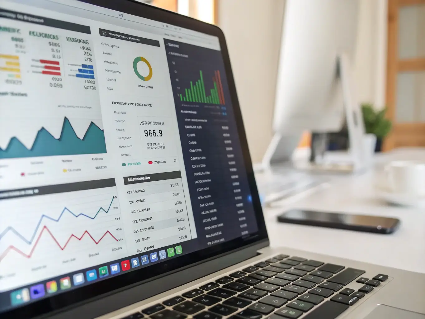 A diverse portfolio of investments displayed on a modern computer screen, showcasing the diversification and growth potential of Traystack's financial planning.